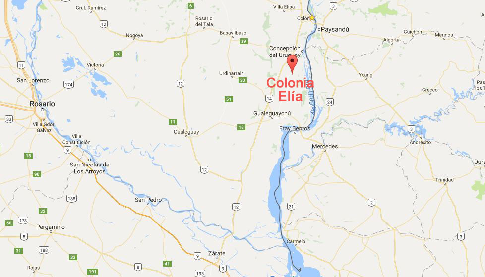 La ubicación de Colonia Elía