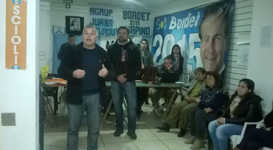 Sciortino, de campaña en 2015 cuando invitaba a votor por Scioli-Bordet.
