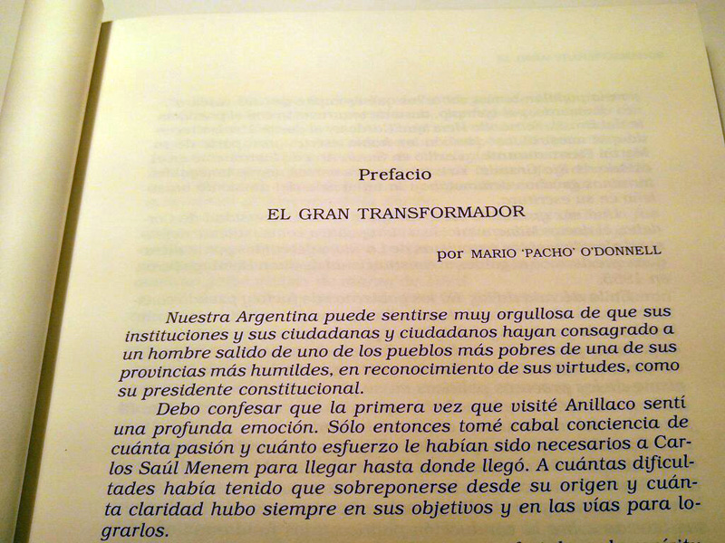 Cuando O´Donnell ensalzó a Carlos Menem, como ahora lo hace con Urribarri