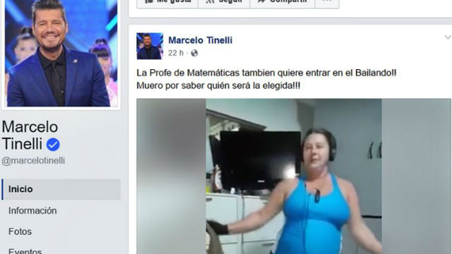 Tinelli publicó en su Facebook el video de Alejandra.