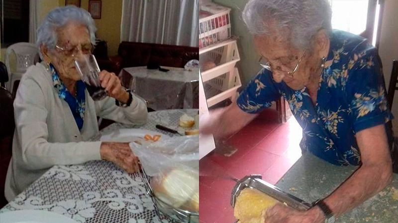 La abuela amasa sus comidas (Crédito: Realidad Regional)