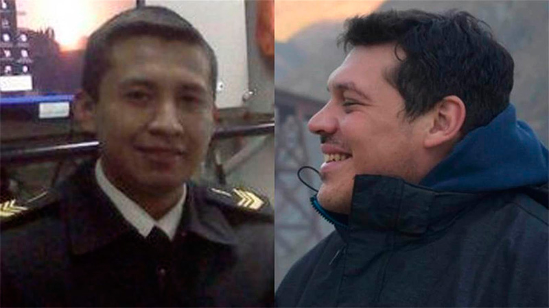Cabo principal Franco Javier Espinoza-Teniente de fragata Renzo David Martín Silva.