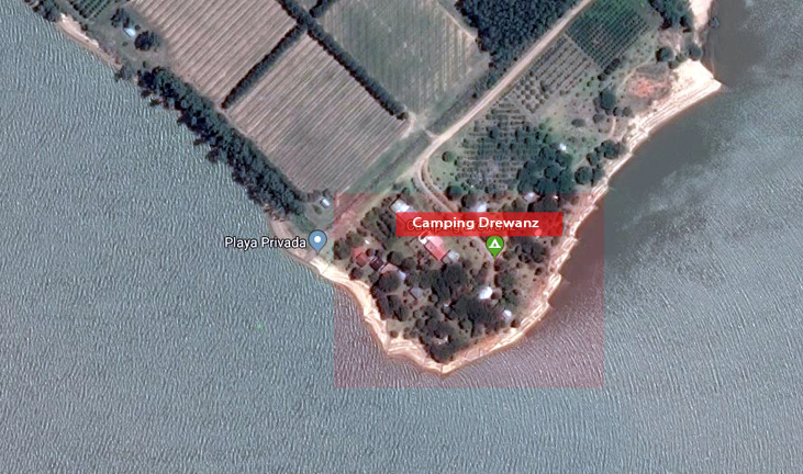 La zona del Camping Drewanz, en el Google Maps