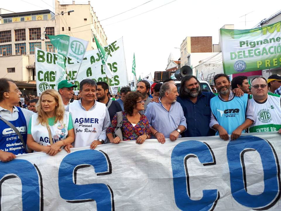 Este 15 de febrero fue la marcha contra el tarifazo: Pagani junto a Sonia Alesso, Hugo Yasky y Roberto Baradel.