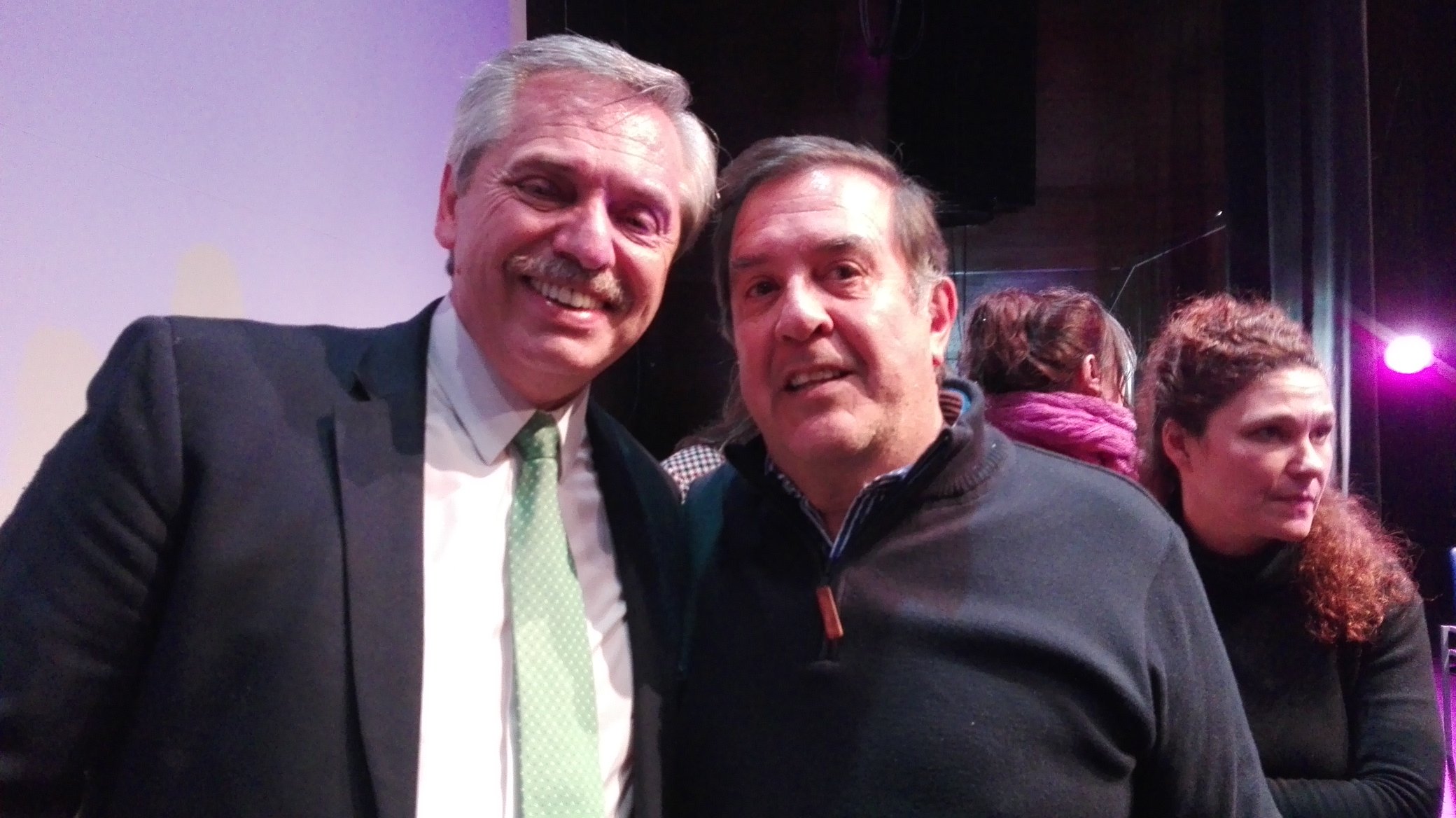 Juan Carlos Chagas junto al candidato a presidente Alberto Fernández.