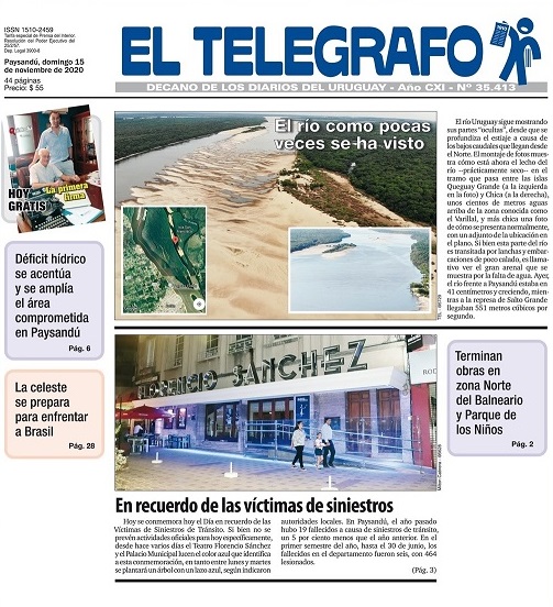 El diario decano de la prensa uruguaya, así lo presentó este domingo en su tapa.