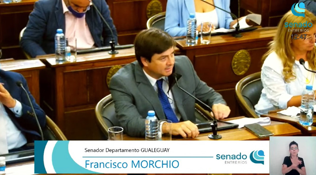 Morchio, durante su intervención en la última sesión del Senado de Entre Ríos.