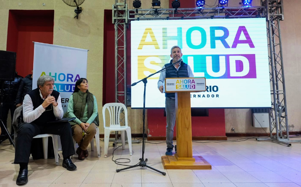 Guillermo Grieve y Alicia Aluani estuvieron junto a Frigerio en La Paz.