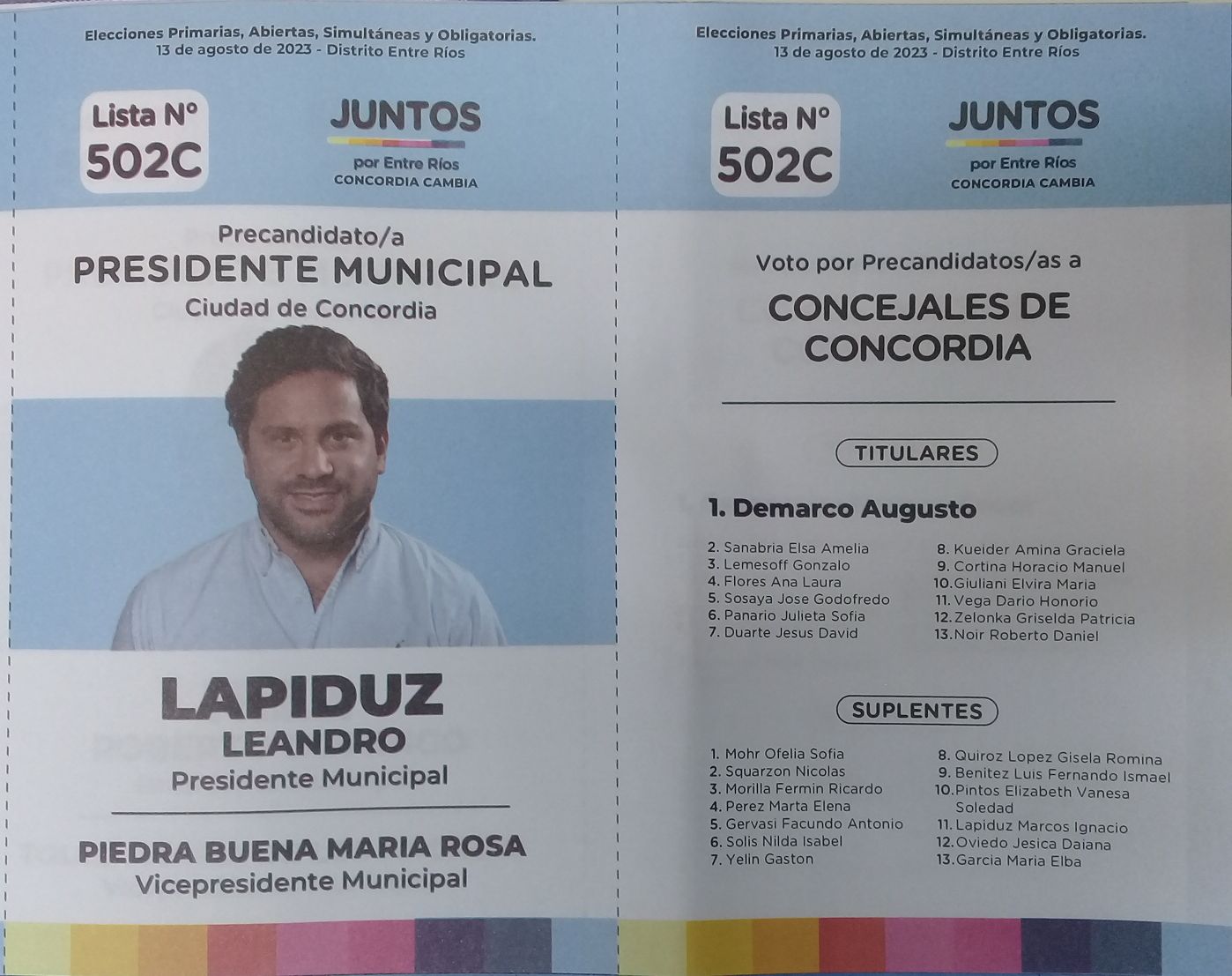 Lista 502: Juntos por Entre Ríos - Leandro Lapiduz.