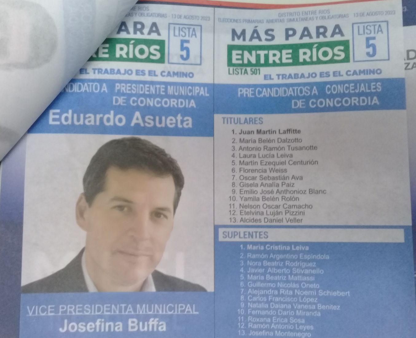 Lista 501: Más Para Entre Ríos - Eduardo Asueta.