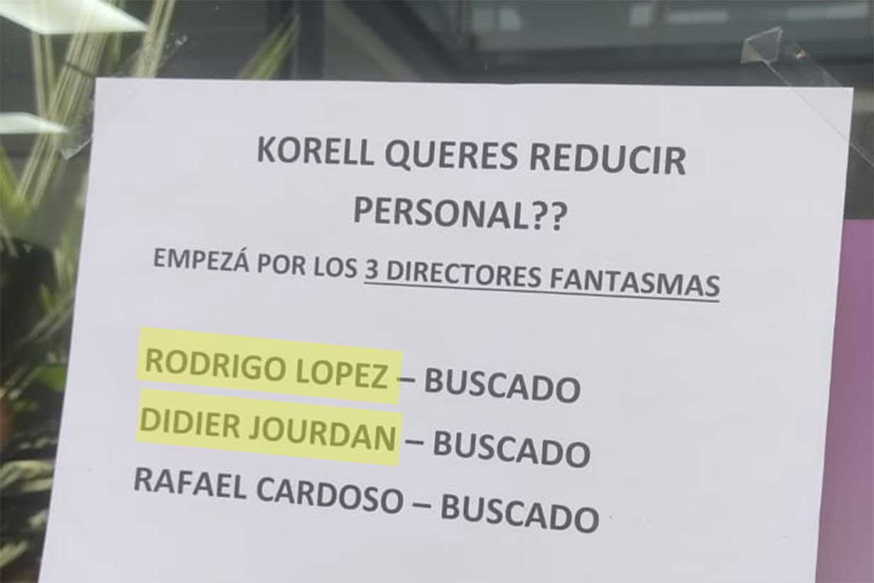 Cartel exhibido durante la protesta gremial en el mes de mayo