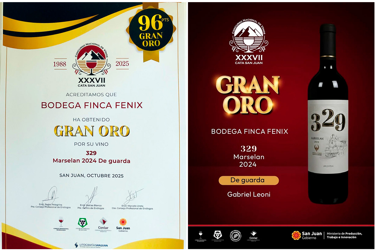 Gran Oro entregó al vino entrerriano el Consejo y el Colegio de Enólogos de San Juan.