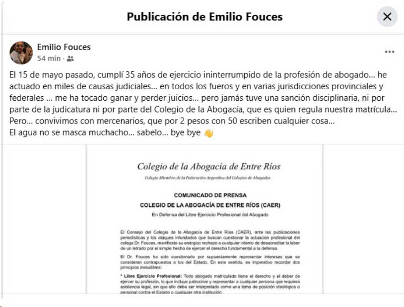 El posteo de Fouces
