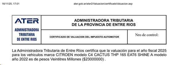 Valuación extraída de la web ATER, link   <a href=