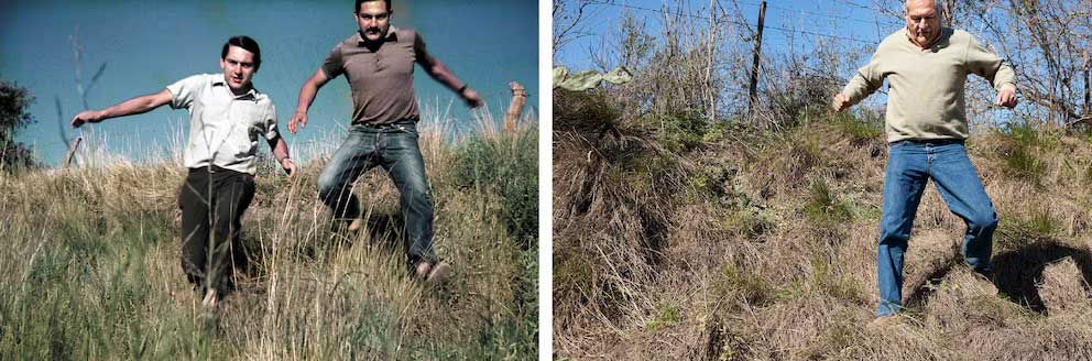 Omar Darío Amestoy y su hermano, Mario Alfredo, un domingo de primavera. Omar fue asesinado en 1976 junto a su esposa y sus dos hijos —de cinco y tres años— en San Nicolás de los Arroyos por perpetradores del Ejército y las policías Federal y Bonaerense (Ausencias - Gustavo Germano)