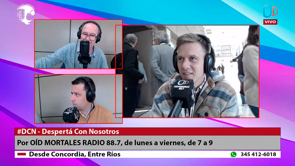 Alessio pasó por la transmisión en vivo de Oíd Mortales Radio desde las Jornadas del Cluster del Pecán.