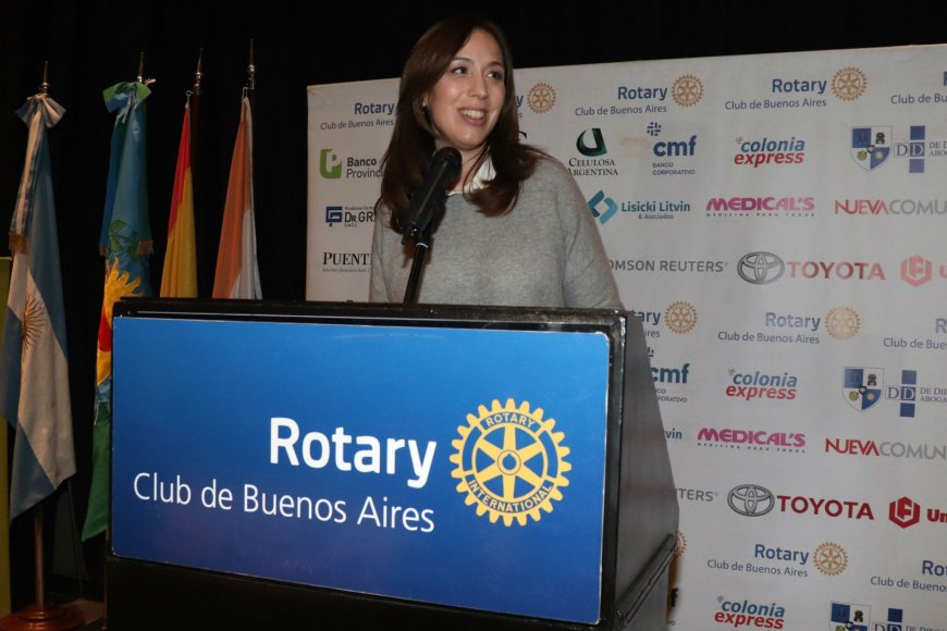La gobernadora de Buenos Aires, en Rotary Club.
