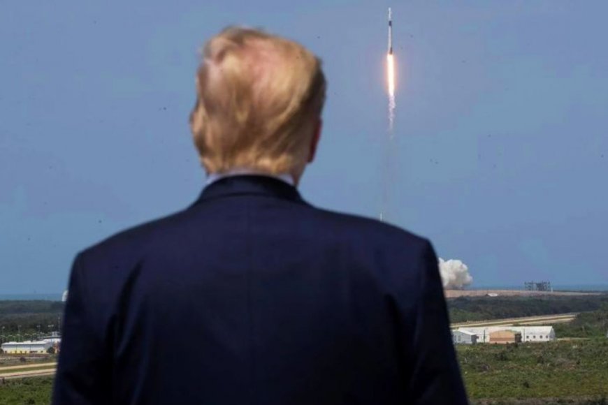 Trump presenció el lanzamiento del SpaceX.