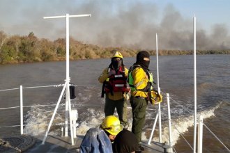 Ardieron más de 40 hectáreas en una isla del río Uruguay: Bomberos sofocaron las llamas y se activó otro foco