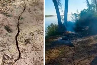 Una inesperada grieta en la tierra arruinó el asado de un grupo de amigos al norte del Puente Rosario - Victoria