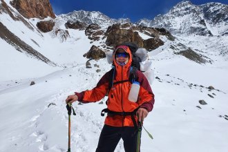 Cruzó los Andes con 45 años y ahora aspira a llegar a la cima del Aconcagua: las aventuras de este andinista entrerriano