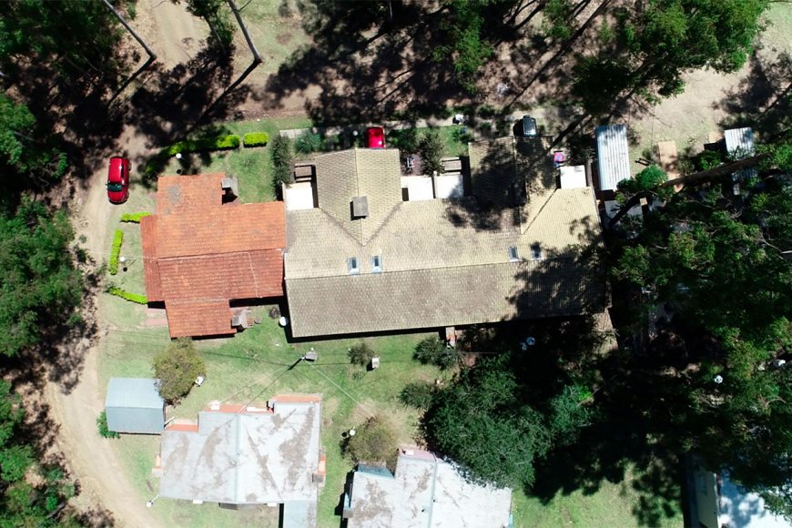 Algunos bungalow, captados desde el drone