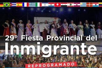 A horas del comienzo, la Fiesta Provincial del Inmigrante quedó reprogramada