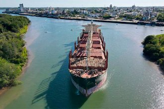 Actividad de los puertos: partió un buque con carga de pino desde Concepción del Uruguay e ingresó otro