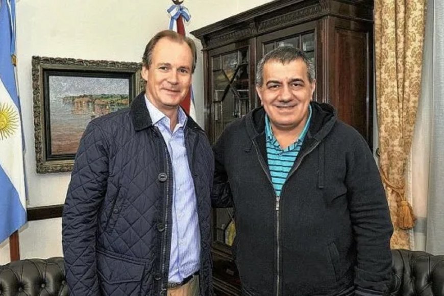 El gobernador Gustavo Bordet y José Cáceres.