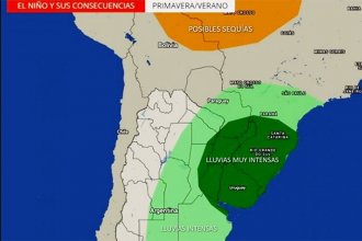 Fenómeno del Niño: Entre Ríos, en la zona que será afectada por "lluvias muy intensas"