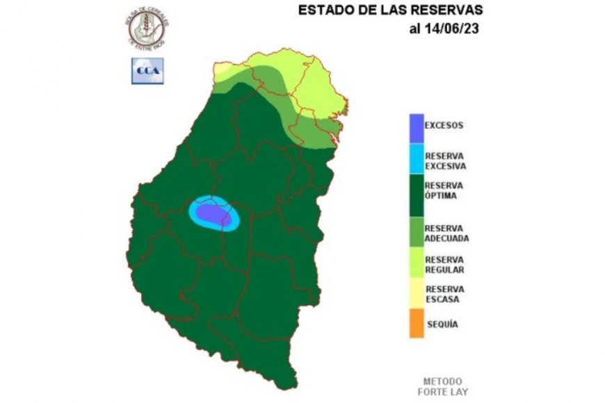 El mapa de la Bolsa de Cereales de Entre Ríos.