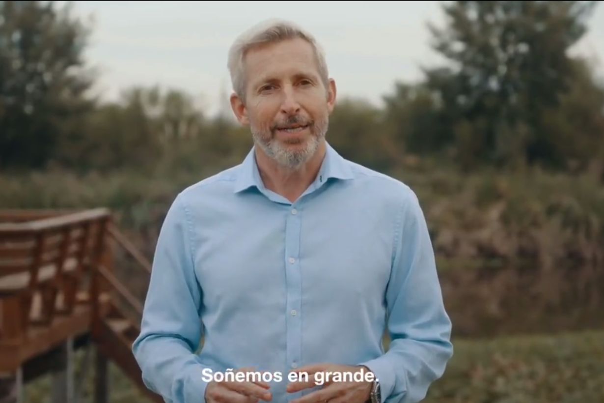 Captura de video del anuncio de Frigerio.