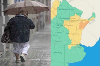 Alerta amarilla por tormentas para toda la provincia: abundantes lluvias y descenso de temperatura