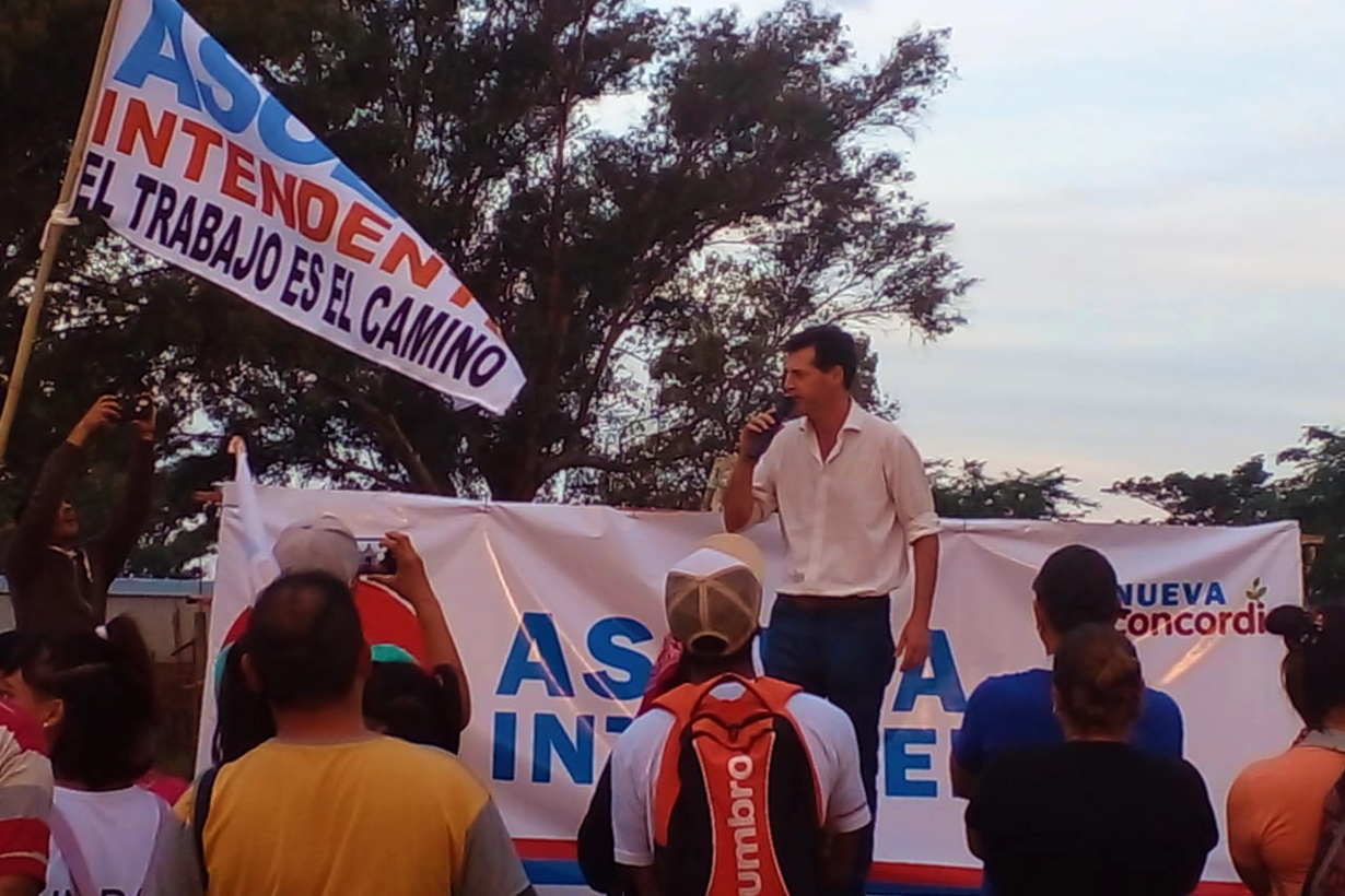 Asueta, durante la campaña electoral