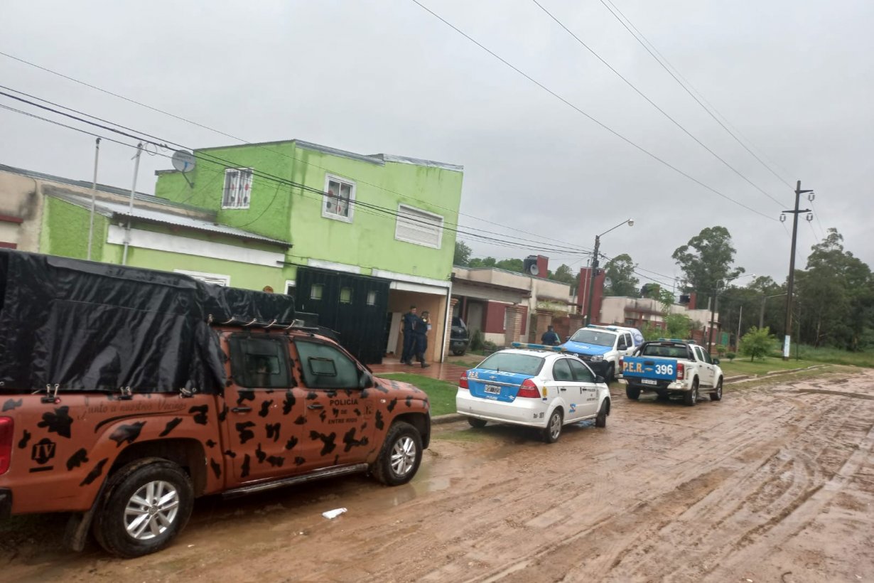 Una de las casas allanadas