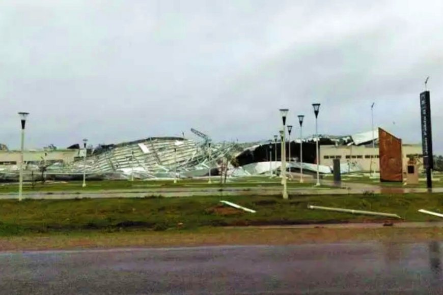 Así quedó el techo de la nueva terminal.