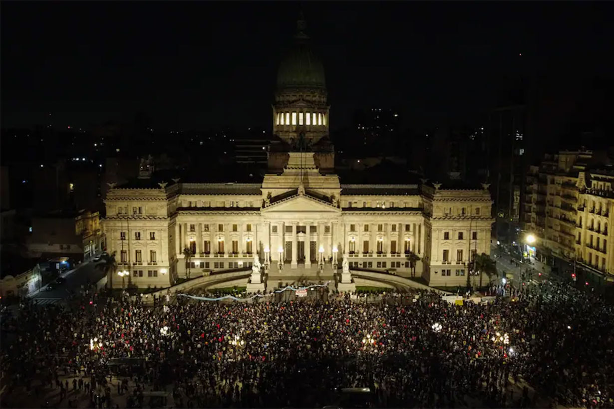 Hubo concentración en el Congreso