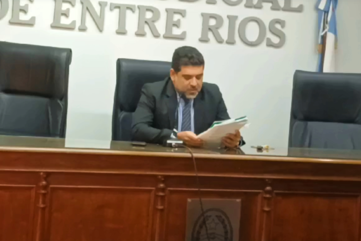 El juez Germán Dri leyó el adelanto de sentencia.