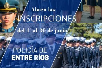¿Querés ser policía? Comienza la inscripción en las tres escuelas de formación que tiene Entre Ríos