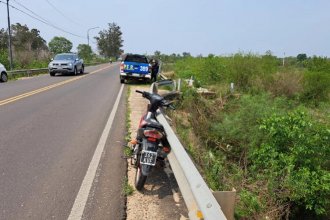 Hospitalizaron a concordiense que circulaba en moto y cayó desde un puente