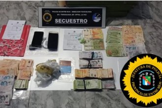 Detuvieron a una persona e incautaron millonaria suma y cocaína durante allanamiento por drogas