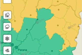 Rige alerta amarilla por tormentas de variada intensidad sobre cinco departamentos