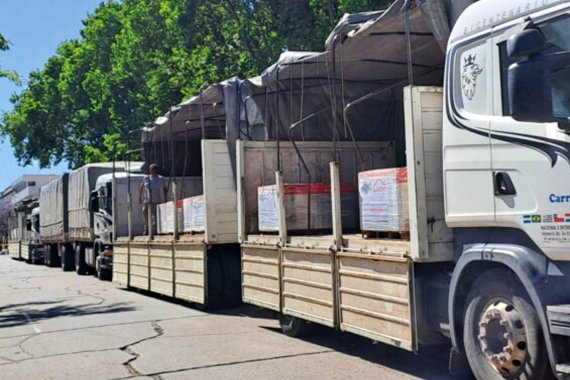 Caída circunstancial en el tránsito de camiones por uno de los puentes internacionales