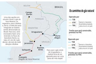 Hay 5 rutas en estudio para llevar el gas que Brasil comprará a Vaca Muerta. Un trazado pasa por el norte de Entre Ríos