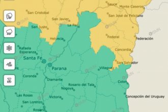 Cinco departamentos bajo alerta amarilla por tormentas en el noreste de Entre Ríos