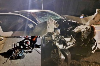 Accidente fatal en el acceso sur. Motociclista chocó de frente con una camioneta. Según versiones, corría una “picada”