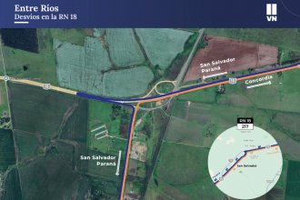 Modificaron el desvío en la Ruta Nacional 18, a la altura de San Salvador