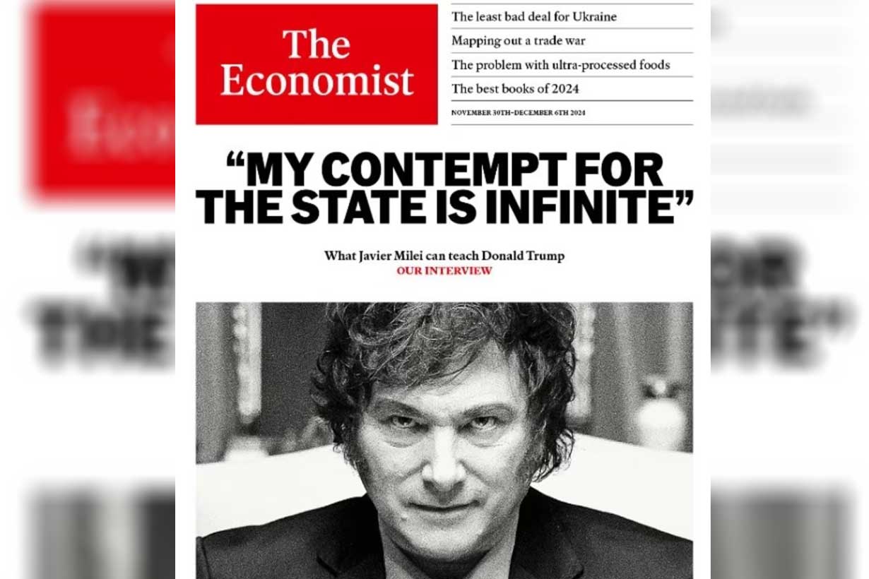 Milei en tapa de The Economist