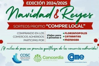 "Promo Navidad & Reyes 2024 2025" en Concordia: sortearán viajes a destinos turísticos y miles de pesos