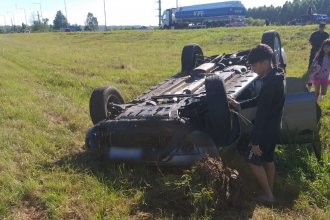 Conductor despistó y volcó sobre la RN14, al sur de Concordia